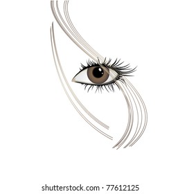 Bright eyes, sight. Vector drawing.