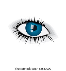Bright eyes, sight. Vector drawing.