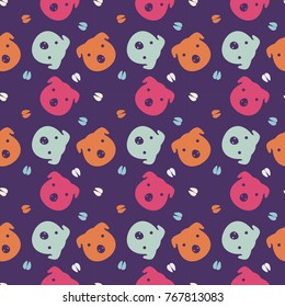 Bright faces of pigs