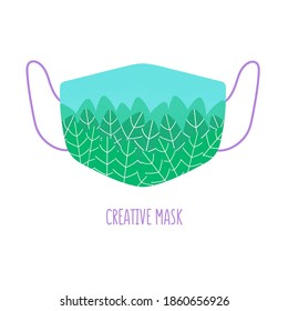 Bright facial masks that protect the body from viruses. Wear the right face masks. Cartoon style. Hand drawn trendy Vector illustration