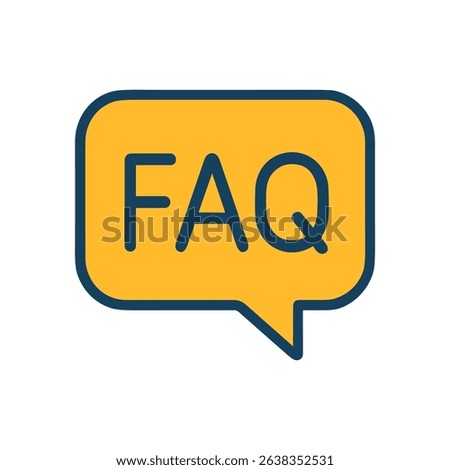 Bright FAQ in Speech Bubble icon illustration element