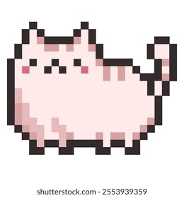 Bright fat cat vector pixel art