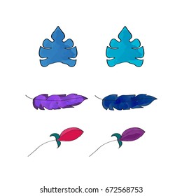 Bright feather - hand drawing