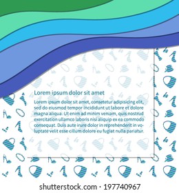 Bright female accessories pattern and place for your text.