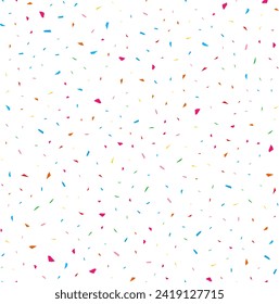 Bright Festival seamless pattern with confetti. Repeating background, vector illustration
