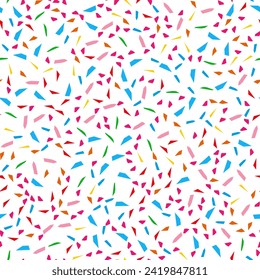 Bright Festival seamless pattern with confetti. Repeating background, vector illustration
