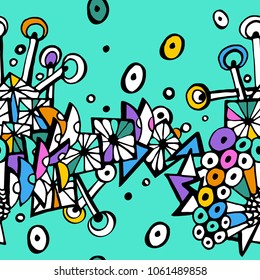 Bright festive abstract seamless pattern