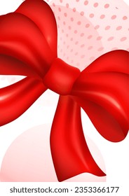 Bright festive background with gift bow and ribbon. Holiday.Valentine background. Vector illustration
