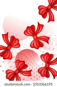 Heller festlicher Hintergrund mit Geschenkbogen und Band. Holiday.Valentiner Hintergrund. Vektorgrafik
