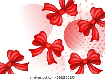 Bright festive background with gift bow and ribbon. Holiday.Valentine background. Vector illustration