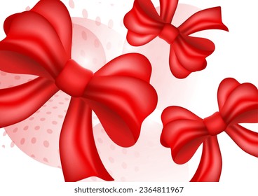 Luminoso fondo festivo con arco de regalo y cinta adhesiva. Festividad. Antecedentes de San Valentín. Ilustración del vector