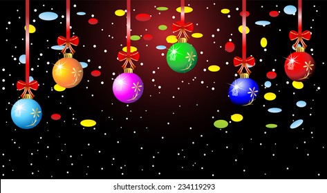 bolas de Navidad festivas brillantes, ilustración vectorial