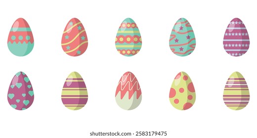 Bright Festive Colorful Easter Eggs
