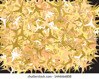 Bright festive falling confetti. Stylish glitter design's elements. Vector illustration theme. Gold beautiful modern abstract texture on black background.