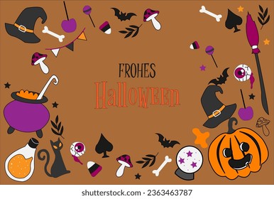 bright festive halloween poster background