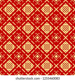Bright, festive holiday seamless pattern in chinese style. For printing, textiles, wrapping paper, etc. Vector.