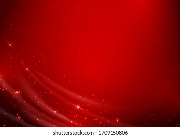 Bright festive magic background with waves, lens flare and stars. Vector illustration for your design.