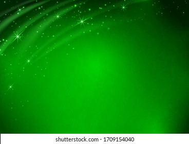 Bright festive magic background with waves, lens flare and stars. Vector illustration for your design.