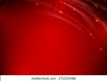 Bright festive magic background with waves, lens flare and stars. Vector illustration for your design.