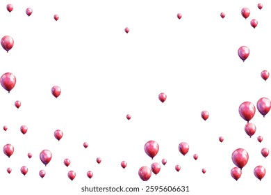 Bright and festive red balloons floating against a white background, perfect for celebrations, parties, and joyful events. Ideal for adding a touch of cheer and fun to any project.