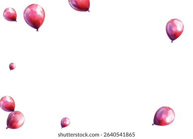 Bright and festive red balloons floating against a white background, perfect for celebrations, parties, and joyful events. Ideal for adding a touch of cheer and fun to any project.