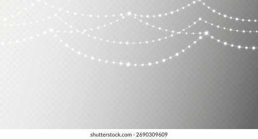 Bright festive string light decoration holiday PNG.