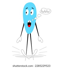 bright figure with frightened emotion. Various forms. Hand drawn fashion vector illustration for kids. Cute funny characters. All elements are insulated