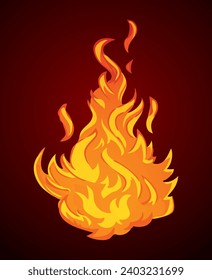 Bright fire background. Vector drawing pattern