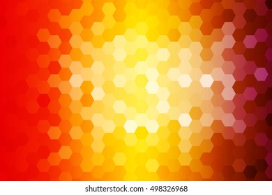 bright fire color hexagon background. vector illustration. for design, presentation