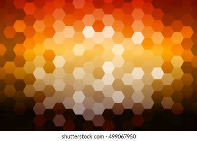 bright fire color hexagon background. vector illustration. for design, presentation