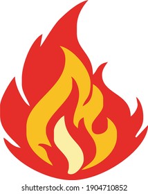 bright fire flame in vector art style