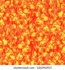 Lot Of Bright Fire Flames, Hot Fire Seamless Pattern