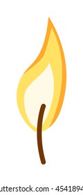 Bright fire flames with sparks isolated on white background