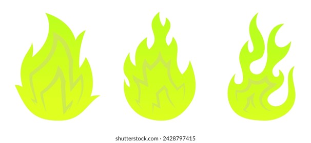 Bright fire isolated on white background. Gradient. Danger concept or fire logo design. EPS 10.