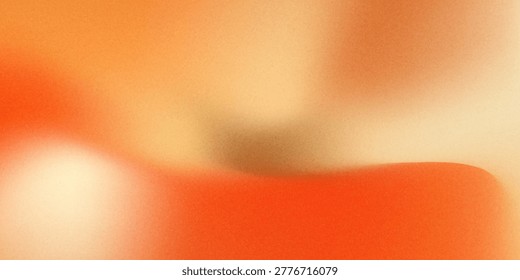 Bright fire red orange carrot coral yellow gold beige white abstract background. Color gradient ombre. Wavy blurry lines. Rough grain noise. Light glow vivid. Design.