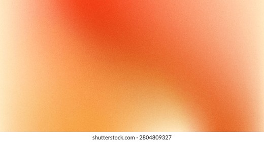 Bright fire red orange carrot coral yellow gold beige white abstract background. Color gradient ombre. Wavy blurry lines. Rough grain noise. Light glow vivid. Design.