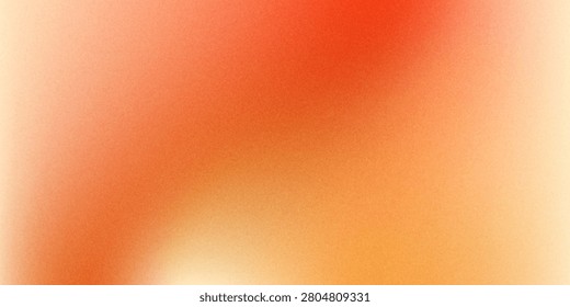Bright fire red orange carrot coral yellow gold beige white abstract background. Color gradient ombre. Wavy blurry lines. Rough grain noise. Light glow vivid. Design.