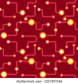 Bright fireflies abstract hand-drawn sketch. Vector circuit pattern for textile, prints, wallpaper, wrapping paper, web decor etc.