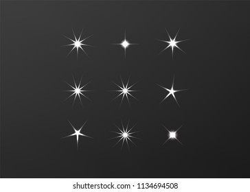 Bright firework, decoration twinkle, shiny flash. Sparkle lights vector