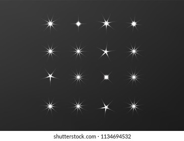 Bright firework, decoration twinkle, shiny flash. Glowing light effect star. Sparkle lights vector