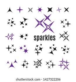 Bright firework, decoration twinkle, shiny flash. Sparkle lights vector