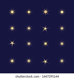 Bright firework, decoration twinkle, shiny flash. Sparkle lights vector