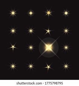 Bright firework, decoration twinkle, shiny flash. Sparkle lights vector