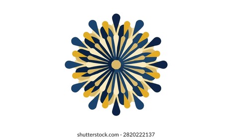 Bright firework display with blue and gold colors forming a circular burst perfect for festival celebration or event background