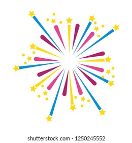 bright fireworks cartoon
