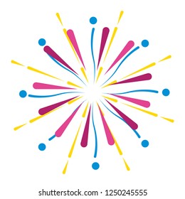 bright fireworks cartoon