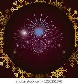 bright fireworks cartoon
