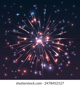 Bright fireworks exploding against a dark background