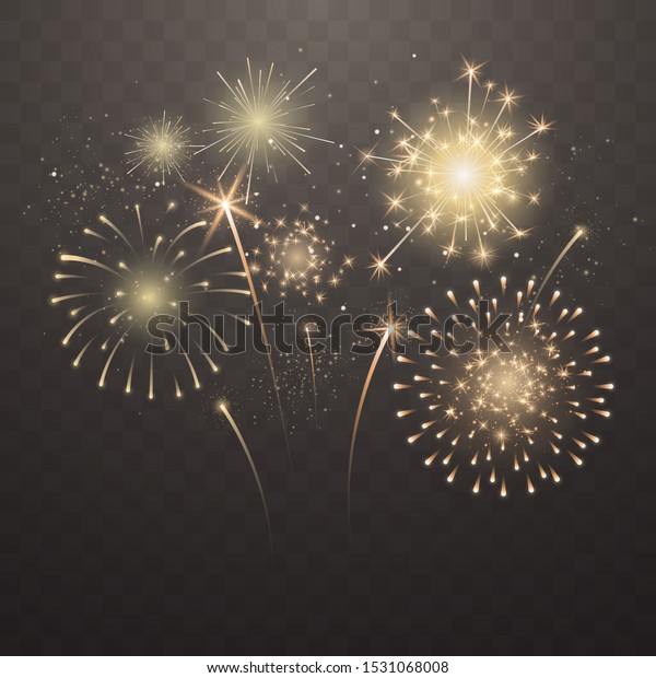 透明な背景に明るい花火の爆発 大晦日の花火 お祭りの火花と爆発 リアルなライト効果 デザインのエレメント ベクターイラスト のベクター画像素材 ロイヤリティフリー Shutterstock