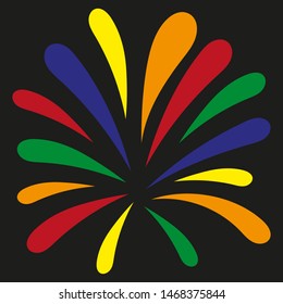 Bright fireworks on a black background